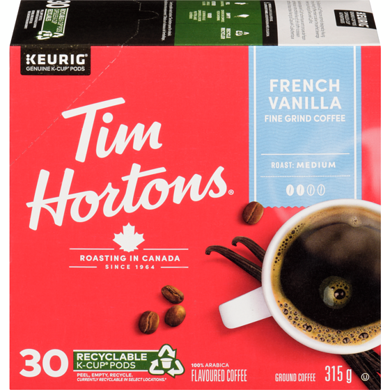 Tim Hortons French Vanilla Coffee 30 ea, $0.97/1ea