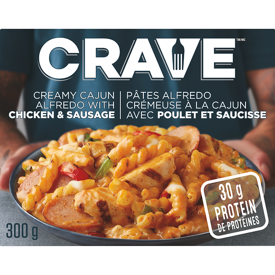 Crave Creamy Cajun Alfredo With Chicken & Sausage Frozen Meal 300 g, $1.93/100g