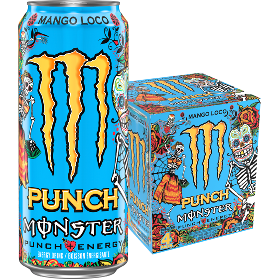 Monster Energy Punch Mango Loco 4x473.0 ml, 0,63 $/100ml