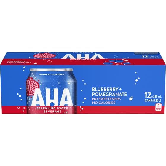 AHA Aha Blueberry Pomegranate Fridge Pack Cans 12x355.0 ml, $0.15/100ml