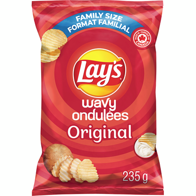 Lay’s Croustilles Ondulées Original 235 g, 2,25 $/100g