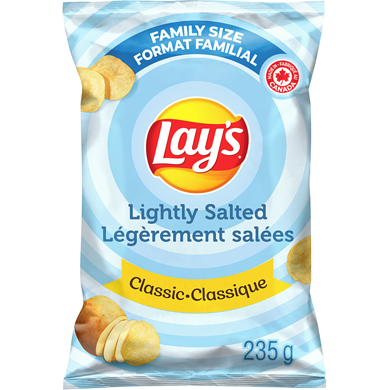 Lay’s Croustilles Légèrement 235 g, 2,25 $/100g