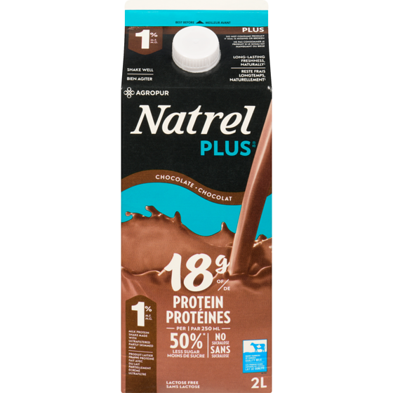 Natrel 2% Lactose Free Chocolate Enriched Milk 2 l, $0.37/100ml