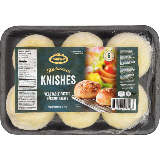 Crown Kosher Vegetable Potato Traditional Knishes 450 g, $2.00/100g