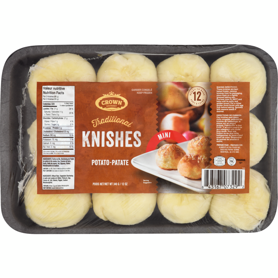 Crown Kosher Knishes Potato Mini 12 Ready to Bake 348 g, $2.87/100g