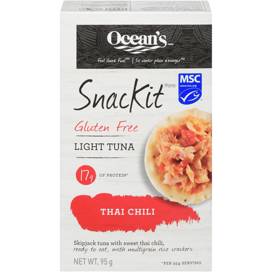 Ocean's Halo Light Tuna Snack Kit, Thai Chili Flavour 95 g, $3.46/100g