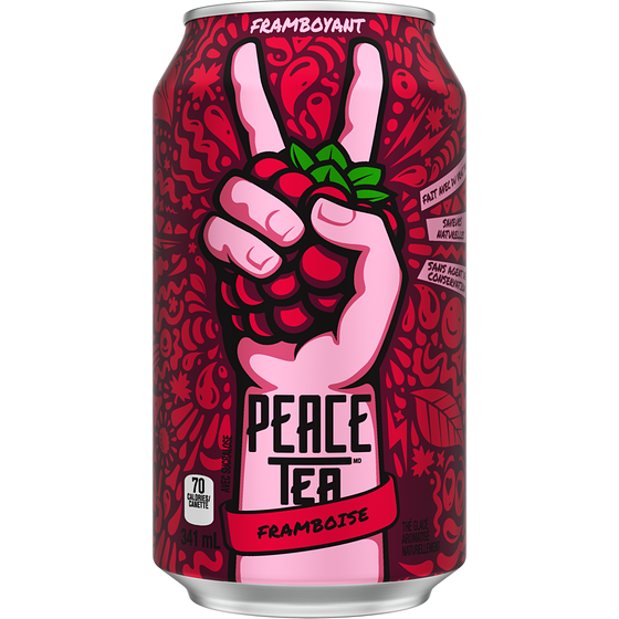 Peace Tea Thé Glacé Framboyant Cannettes 12x341.0 ml, 0,24 $/100ml