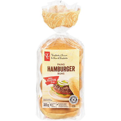 President's Choice Gluten Free Hamburger Buns 320 g, $1.50/100g