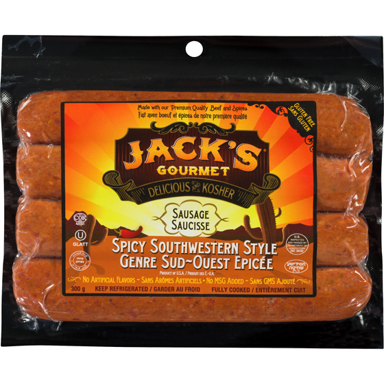Jack's Gourmet Sausage Spicy Southwestern Style 298 g, $6.04/100g