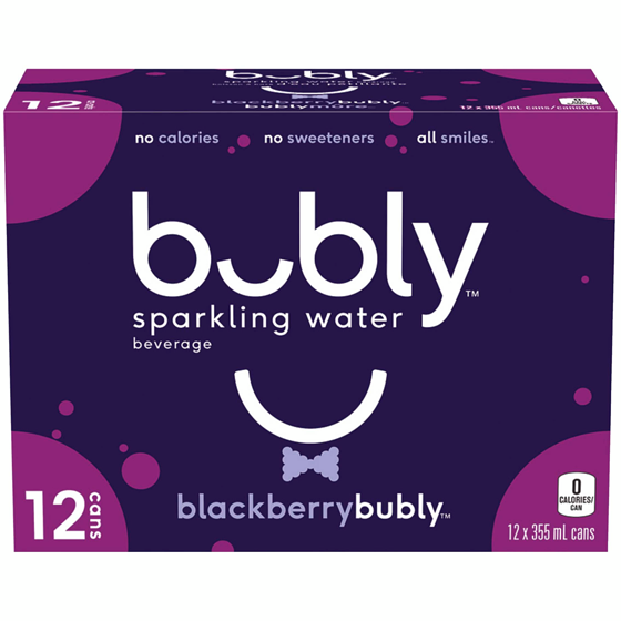 Bubly Sparkling Water Blackberry Sparkling Water  12x355.0 ml, $0.19/100ml