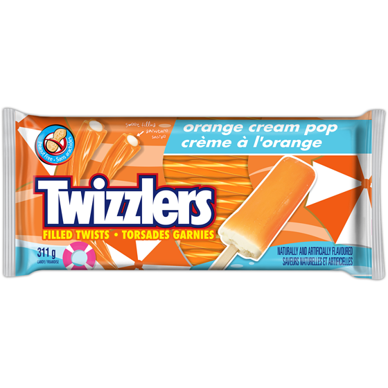 Twizzler Orange Cream Pop Filled Twists Candy 311 g, $1.13/100g