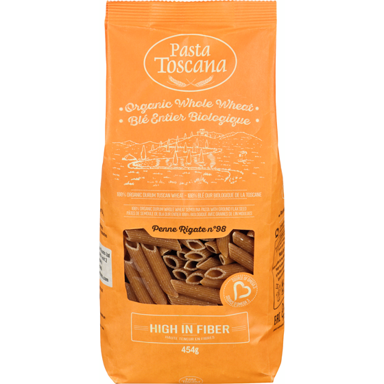 Pasta Toscana Organic Whole Wheat Penne Rigate 454 g, $0.72/100g