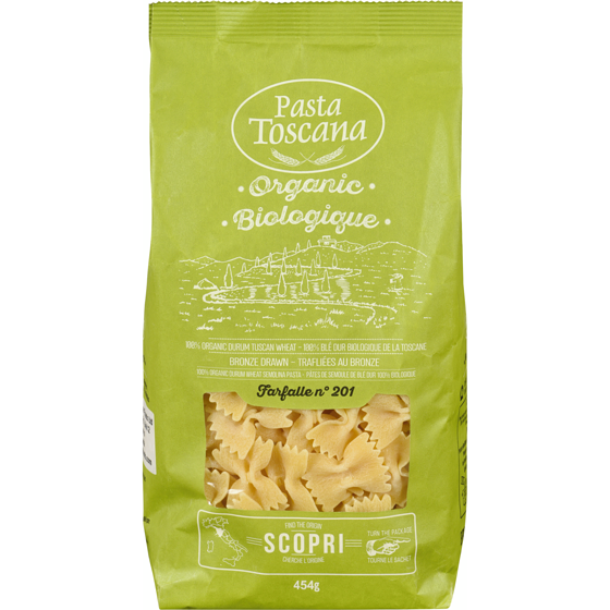 Pasta Toscana Organic Farfalle 454 g, $0.72/100g