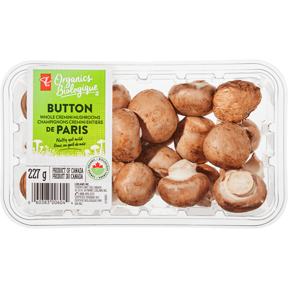 PC Biologique Champignons crimini entiers de paris 227 g, 2,64 $/100g