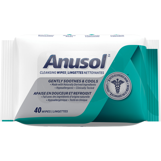 Anusol Cleansing Wipes 40 ea, $0.40/1ea