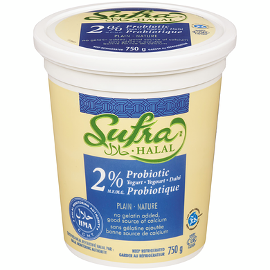 Sufra Halal 2% Plain Probiotic Yogurt 750 g, $0.31/100g