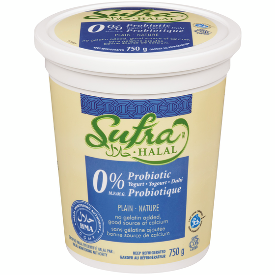 Sufra Halal Yogourt probiotique nature 0 % 750 g, 0,37 $/100g