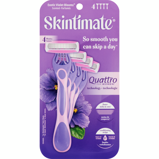 Skintimate Exotic Violet Blooms Scented Disposable Razor, 4 count 4 ea, $2.00/1ea