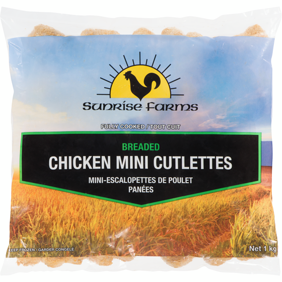 Sunrise Chicken Mini Cutlettes Breaded  1 kg, $0.95/100g