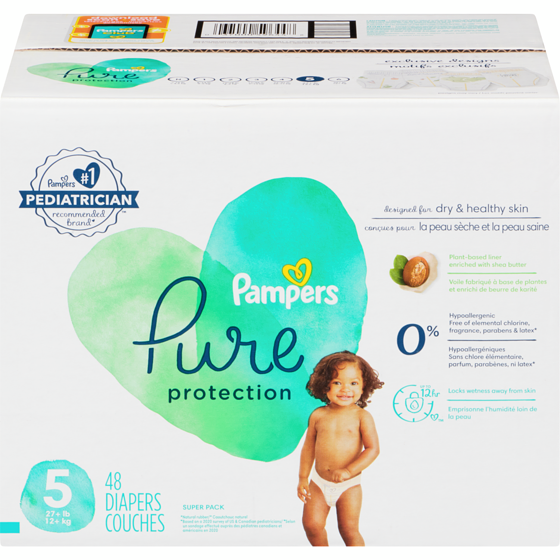 Pampers Pure Protection Diapers Size 5 48 Count 48 ea, $0.73/1ea