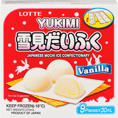 Lotte Vanilla Mochi 270 g, $2.59/100g