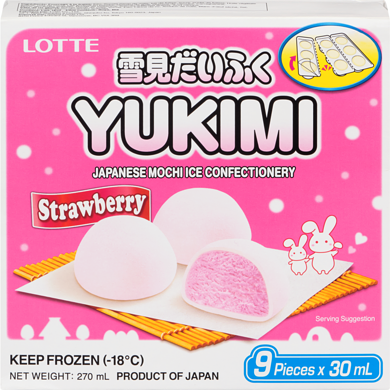 Lotte Ice Cream, Strawberry Japanese Mochi Ice Confectionary 270 g, $2.59/100g