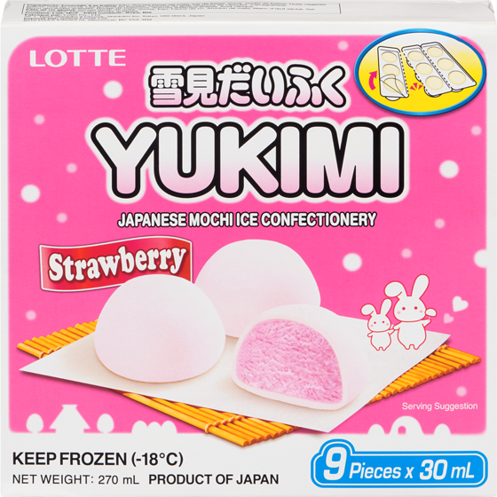 Lotte Ice Cream, Strawberry Japanese Mochi Ice Confectionary 270 g, $2.59/100g