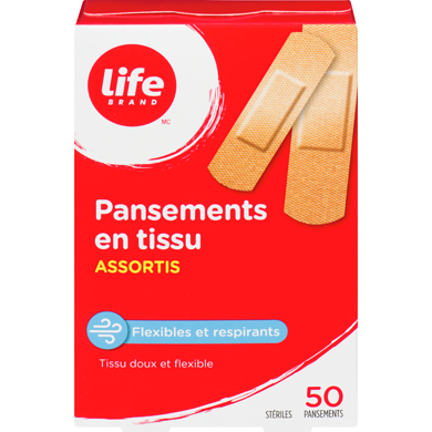 Life Pansement En Tissu Assorti, 50 Par Paquet 1 ea, 4,29 $/1ch