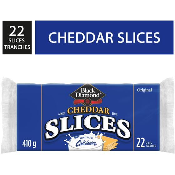 Black Diamond Original Cheddar Cheese Slices 410 g, $1.46/100g