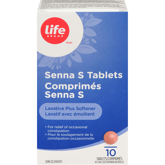 Life Brand Senna S Laxative and Softener Tablets, 10 Tablets 10 ea, $0.80/1ea