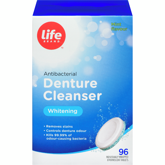 Life Brand Whitening Denture Cleanser 96 ea, $0.05/1ea