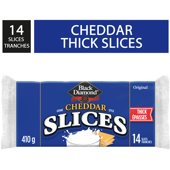 Black Diamond Original Thick Cheddar Slices 410 g, $1.46/100g
