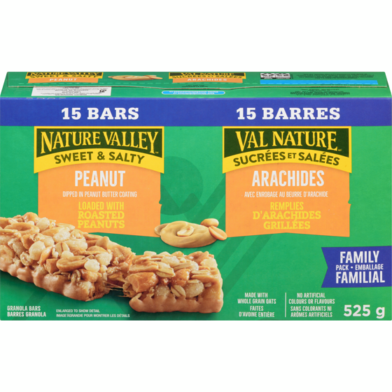 Nature Valley Sweet & Salty Granola Bars, Sweet and Salty Nut, Peanut, 15 ct 525 g, $1.81/100g