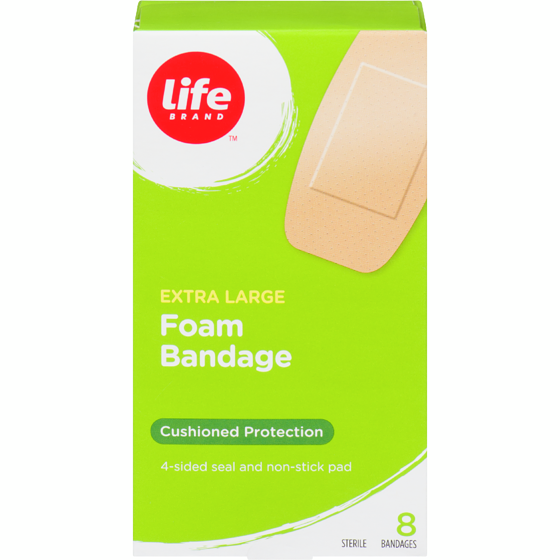 Life Brand Extra Large Foam Bandage, Cushioned Protection, 8 Bandages 1 ea, $4.00/1ea