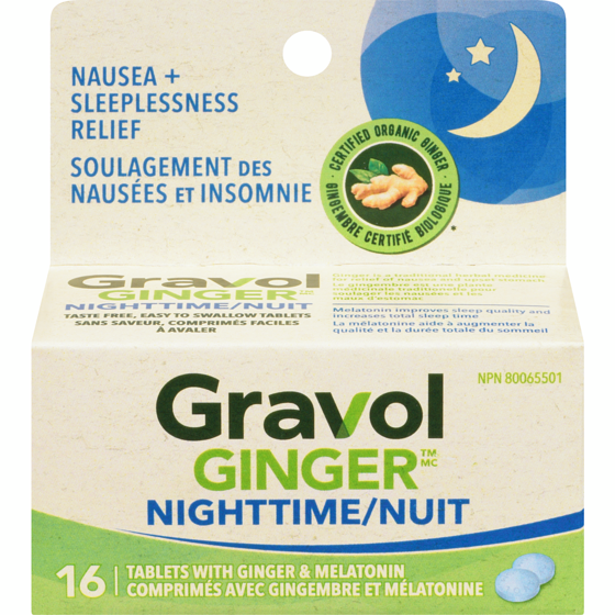 Gravol Ginger Nighttime 16 ea, $0.69/1ea