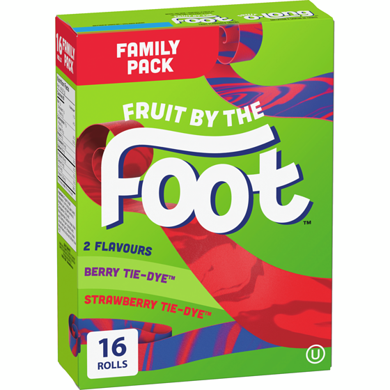 Betty Crocker Fruit By The Foot Strawberry and Berry Tie Dye Family Pack 340 g, $2.21/100g