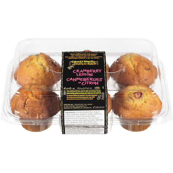 Farmer's Market Lemon Cranberry Muffins 600 g, $1.17/100g