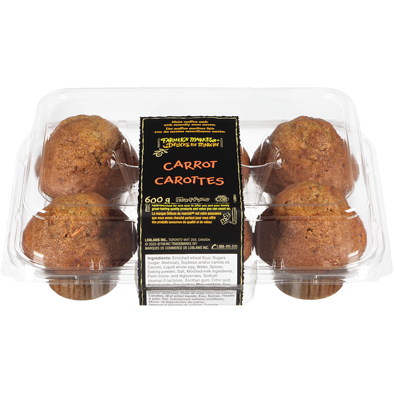 Farmer's Market Carrot Muffins 600 g, $1.17/100g