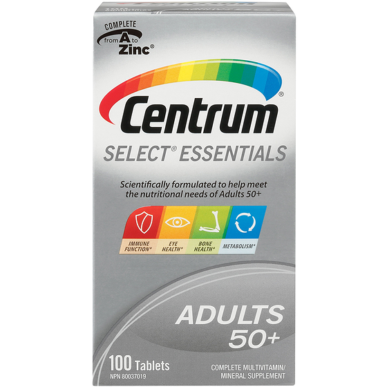 Centrum Select Essentials 50+ Chewables, 100 Count 100 ea, $0.16/1ea