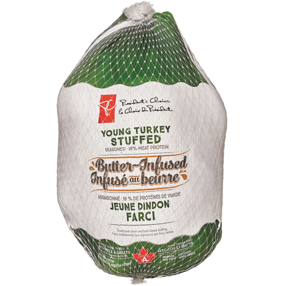 le Choix du Président Dinde surgelée infusée au beurre5-7Kg surgelée 1 kg, 1,06 $/100g