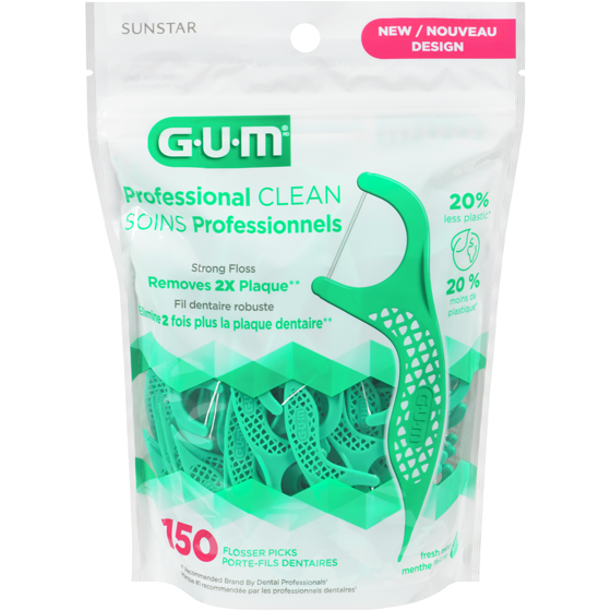 GUM Porte-fils Soins Professionnels, menthe 150 ea, 0,05 $/1ch