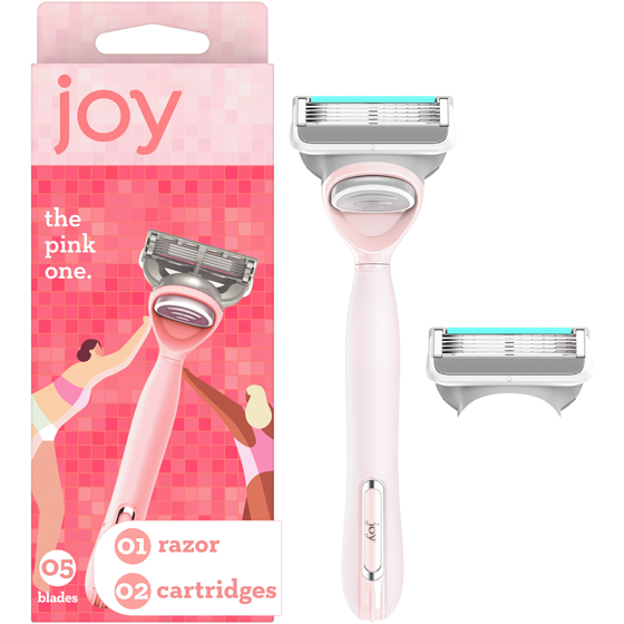 Joy Pink Razor for Women, Shave Kit with 1 Handle + 2 Razor Blade Refills 1 ea, $15.99/1ea