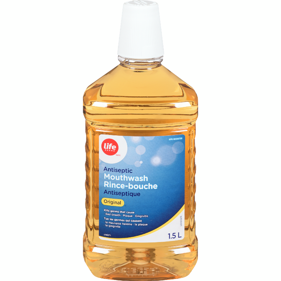 Life Brand Antiseptic Mouthwash Original  1.5 l, $0.27/100ml