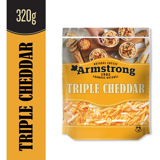 Armstrong Triple Cheddar Shredded Cheese 320 g, $1.56/100g