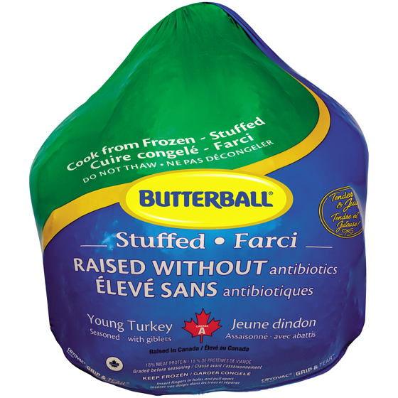 Butterball Butr Dinde Farcie 5-7Kg surgelée 5 kg, 1,10 $/100g