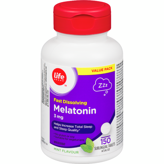 Life Brand Melatonin 3Mg, 150 Tablets 150 ea, $0.07/1ea