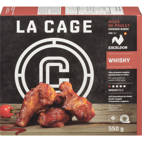 La Cage Frozen Chicken Wings, Whisky 550 g, $2.18/100g