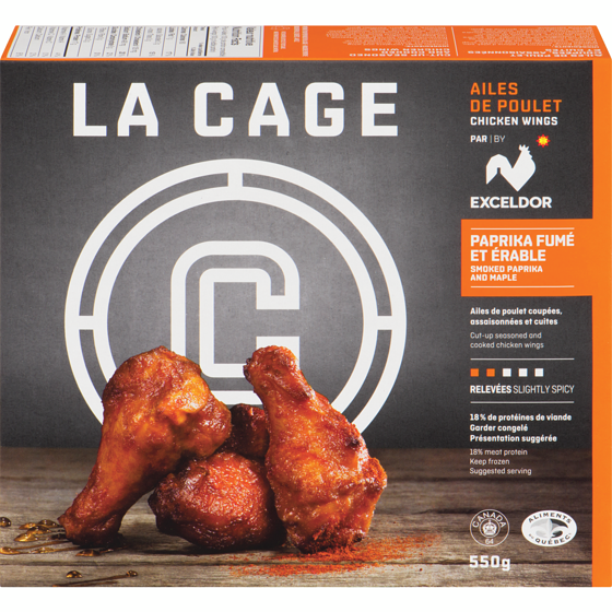 La Cage by Exceldor Spicy Chicken Wings Smoked Paprika and Maple 550 g, $2.18/100g