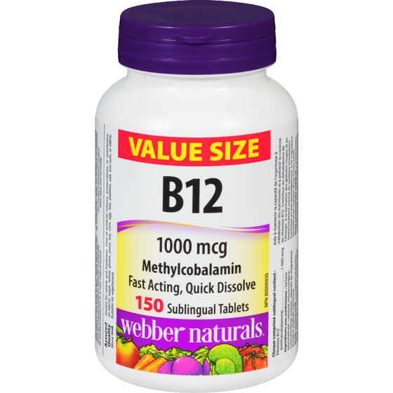 Webber Naturals Vitamins, B12 1000 Mcg Methylcobalamin Value Size 150 ea, $0.16/1ea
