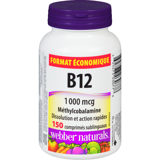 Webber Naturals WEBBER B12 1000MCG 150 ea, 0,13 $/1ch